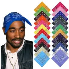 kit 3 Bandana Estilo Retrô Unissex  Lenço Quadrado Algodão 55x55cm Variadas Cores
