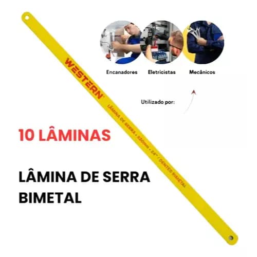 10 Lâminas Para Arco De Serra Bi Metal 24  330mm Kit
