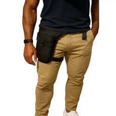 Pochete de Perna Cartucheira Tática Unissex com Bolsos Ajustável Impermeável  Resistente