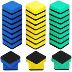 24Pcs Mini Quadro Giz Magnético Apagadores Secos Limpador Para Sala De Aula Suprimentos De Escritório-5 x 5 CM