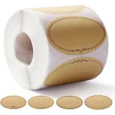 500 Peças Etiquetas Para Potes De Pedreiro Adesivo Oval De Papel Kraft De 2.5 Polegadas Conservas , Armazenamento De Ali