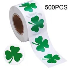St . Adesivo Trevo Do Dia De Patrick 500 Peças , Adesivos De Rolo De Verde , Decalques De Vedação De Para Decorações De
