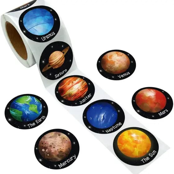 500 Pçs Planeta Sistema Solar Adesivo Para Crianças Espaço Adesivos Rolo Ciência Decorações Educacionais Sala De Aula