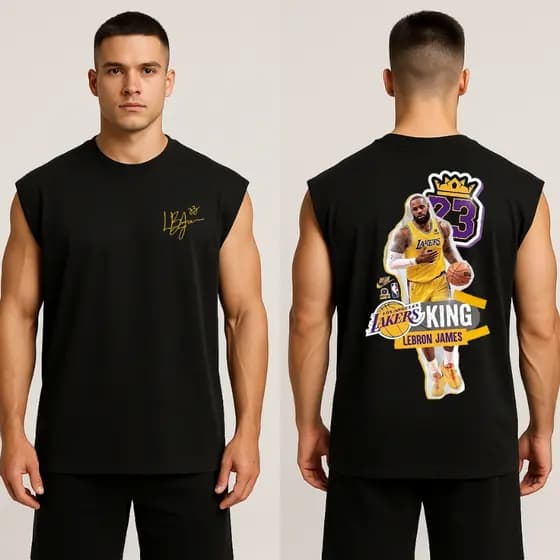 Regata Machão Oversized Masculina Treino Academia Estampado Lebron James 100% Algodão StreetWear