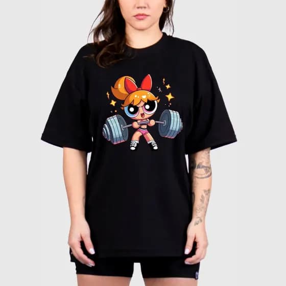 Camisa Camiseta Feminina Ombro caído Blusão Oversized Preta Academia Gym Streetwear