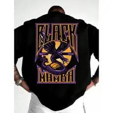 Camiseta Oversized Black Mamba Kobe Bryant Estampa Streetwear Lakers NBA Unissex Camisa Lisa