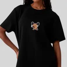 Blusa Feminina Larguinha Capivara Camiseta Oversized Treino Academia Streetwear