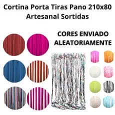Cortina Porta americana/italiana Tiras Pano 210x82 Artesanal Sortidas -ENVIO SORTIDO-