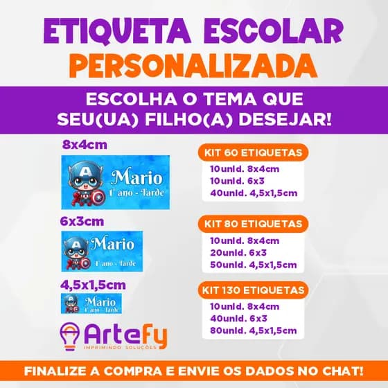 130 Etiquetas Escolares Vinil -  Vinil Leitoso à Prova d’Água-  Kit para Material Escolar, Adesivo - envio rápido