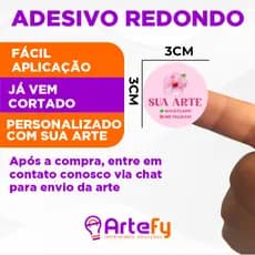 300 Adesivos Personalizados 3X3 cm - Recorte Eletrônico - Etiqueta