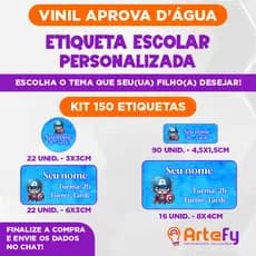 150 Etiquetas Escolares - Vinil à Prova d’Água - Personalizado - Adesivo vinil Leitoso - Envio Rápido