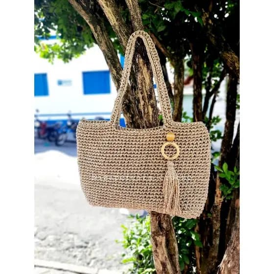 Bolsa Moda Praia Crochê/ Bolsa de Praia/Bolsa Grande/Bolsa Croche/ Bolsa Fio Nautico