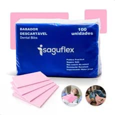 Babador Odontológico Rosa - Hospflex - Pct 100 unidades