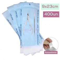 Kit 400 unidades Envelope Esterilização Alicate  Cuticula Autoclave 9x23 cm Manicure Pedicure