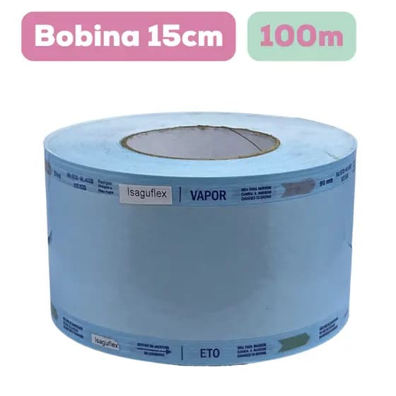 Rolo Bobina Esterilização 15cm X 100m - Bobina Rolo Para Autoclave manicure dentista odontologia
