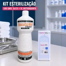 Detergente Enzimático 1L + 100 Envelope Para Esterilização 5x13cm manicure piercing