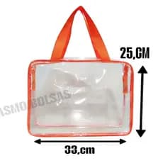 Bolsas Malote cristal transparente /33×25 LARANJA