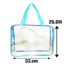 Bolsas Malote cristal transparente 33×25 /AZUL BEBÊ
