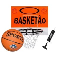 Tabela de Basquete com Aro de ferro + Rede + Bola + Bomba De Inflar