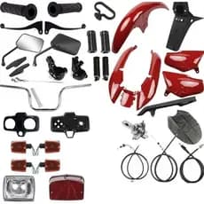 Kit Carenagem C/ Kit Farol Pisca Guidao Cg 125 Titan 98/99 Vermelho