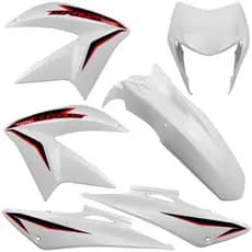 kit carenagem bros 150 2014 branca com adesivo 6pcs