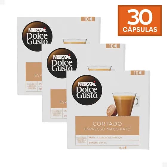 Combo 30 Cápsulas Nescafé Dolce Gusto Cortado Espresso Macchiato