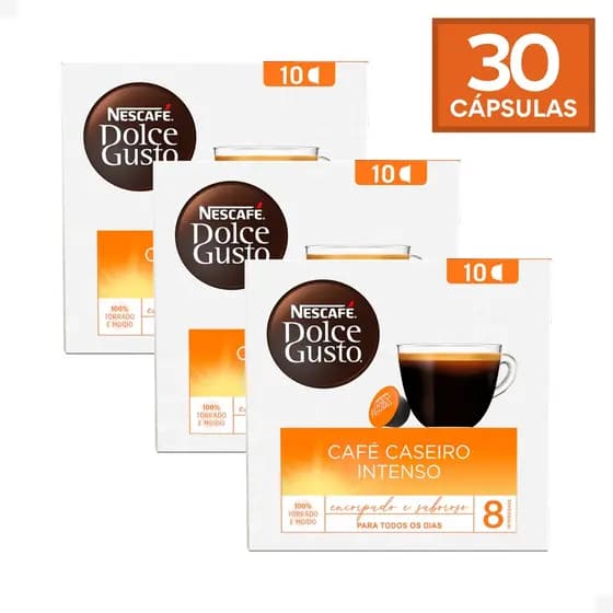 Combo 30 Cápsulas Nescafé Dolce Gusto Café Caseiro Intenso