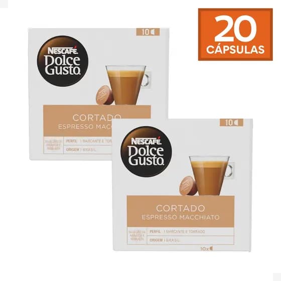 Combo 20 Cápsulas Nescafé Dolce Gusto Cortado Espresso Macchiato