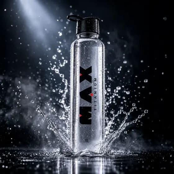 Garrafa Fitness Max Titanium 1L Transparente BPA Free