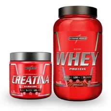 Kit Nutri Whey Pote 907g + Creatina Hardcore 300g Original Musculação Treino