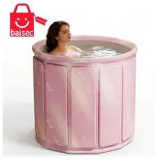 Banheira Dobrável SPA Adulto Portátil 70cm 254 Litros Ofurô Reforçado com Drenagem Rápida