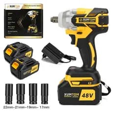 Chave de Impacto 48V Elétrica 350NM Parafusadeira Furadeira 48V Brushless Com 2 Bateria Dual voltage