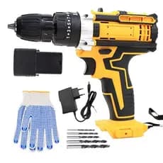 【110V/220V】Parafusadeira Furadeira 18V 2 Baterias Sem Fio Impacto Com Maleta Completo.