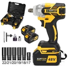 Chave De Impacto 48V Eletrica profissional Parafusadeira Furadeira 450NM Brushless 2 Baterias Toolbox