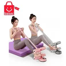 Equipamento Abdominal com Ventosas e Corda Elástica, Ajuste em 3 Níveis, Proteção Abdômen e Joelhos Universal/Masculino