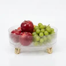 Fruteira de Cristal com Base Dourada - Design Elegante e Versátil