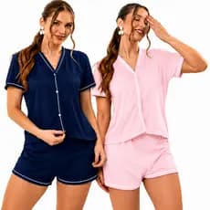 KIT 2 pijama americano feminino pijama feminino cirúrgico baby doll amamentação camisola gestante maternidade