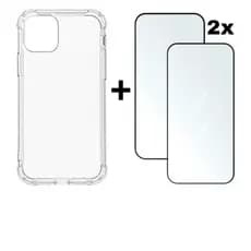 Kit Capa Space + 2 Películas Vidro 3D Anti Impacto iPhone X XS 11 13 14 15 16 17 Pro Max - Nanclares