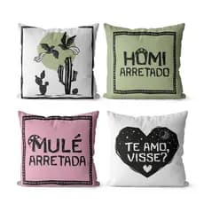 kit 4 capas de Almofadas 45x45 - Coleção Nordeste
