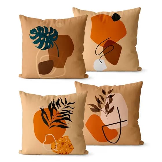 Ki 4 Capas de Almofadas Terracota 45x45