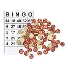 Jogo De Bingo 18 Cartelas E 75 Peças Em Madeira