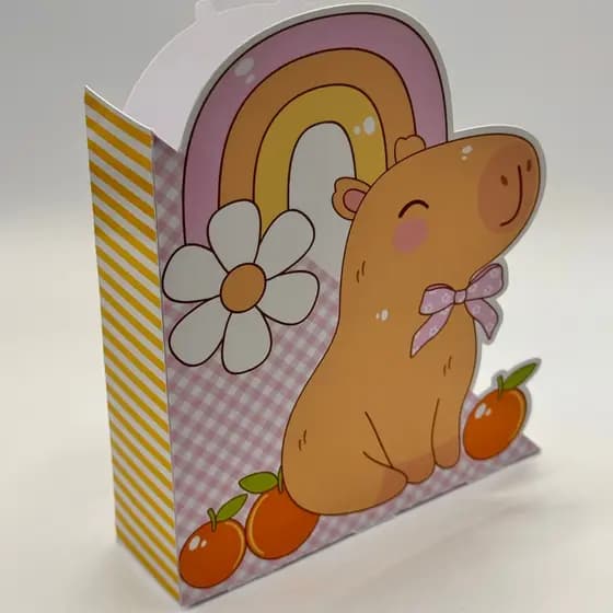 Porta guardanapo, SEM NOME centro de mesa capivara menina PRONTA ENTREGA Miau
