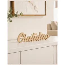 Letreiro Decorativo Palavra Gratidão Decoração Mesa e Prateleira