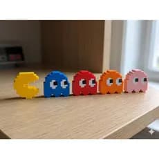Kit Pac-Man 5 Peças Decoração Quarto Gamer Geek Retrô