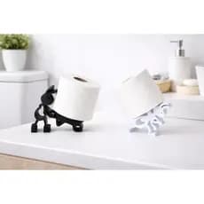 Suporte Porta Papel Higiênico Decorativo Formiga Design Moderno Preto e Branco
