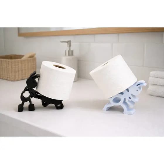 Porta Papel Higiênico Formiga Decorativo Suporte Criativo para Banheiro Preto ou Branco Design Moderno