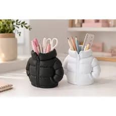 Jaqueta Porta Canetas Organizador de Mesa Criativo Jaqueta Puffer