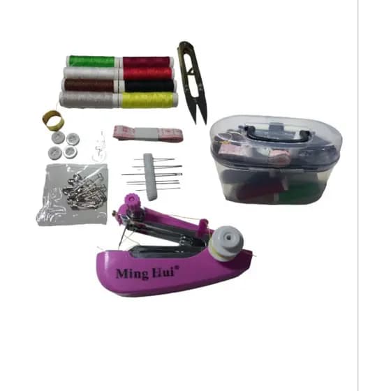 Mini Maquina De Costura Portátil + Kit Costura mal trans