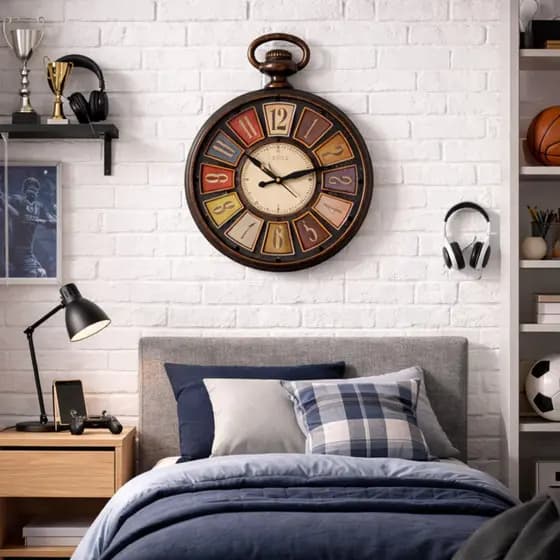 Relógio de Parede Vintage Decorativo 26cm Silencioso