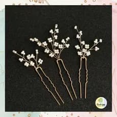 Enfeite grampos de Cabelo Noiva, noivinha, Debutante Dourado mini pérolas de florzinhas